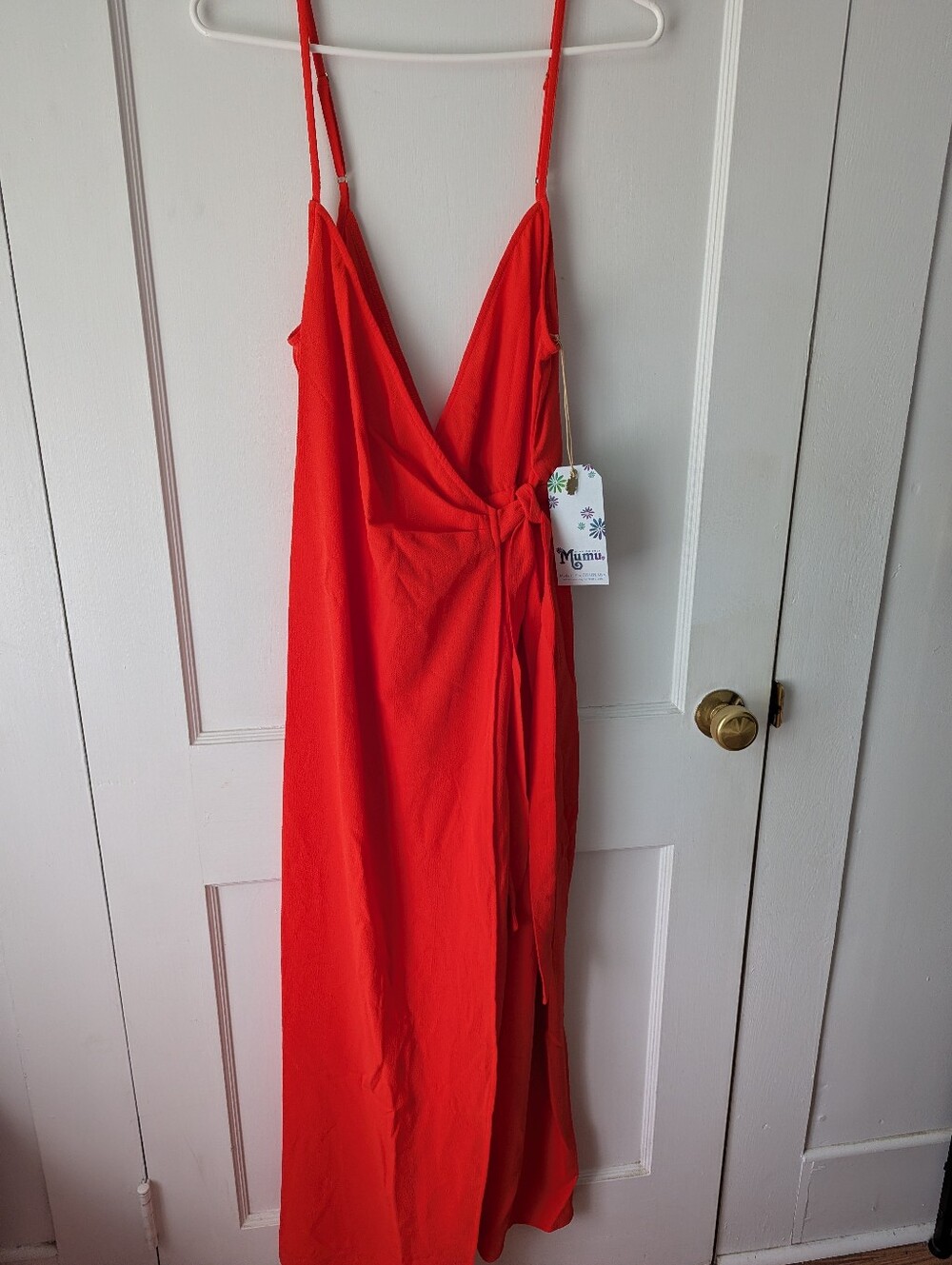 Show Me Your Mumu Daria red orange wrap jumpsuit Size Medium NEW NWT - Picture 6 of 8
